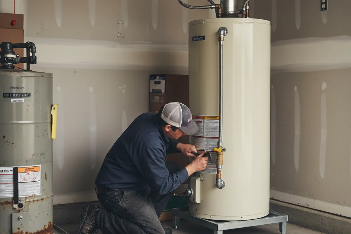 Water heater and shutoff valve replacement in East Weymouth